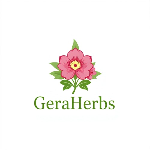 AI Design for think like you are expert logo designer and have 40+ years of experience who Design Creative & Unique logo. you know how to create a logo , follow all the rules of Designing, The Products name is: GeraHerbs The product is made out of pure Geranium (plant) oil Crate a creative logo