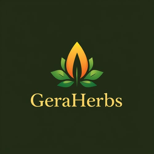 AI Design for think like you are expert logo designer and have 40+ years of experience who Design Creative & Unique logo. you know how to create a logo , follow all the rules of Designing, The Products name is: GeraHerbs The product is made out of pure Geranium (plant) oil Crate a creative logo