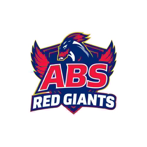AI Design for make a cricket logo name ABS Red Giants