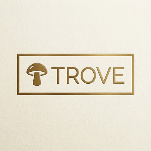 AI Design for #B79044 i want this colour code logo differenti want realestic text TROVE font style raleway