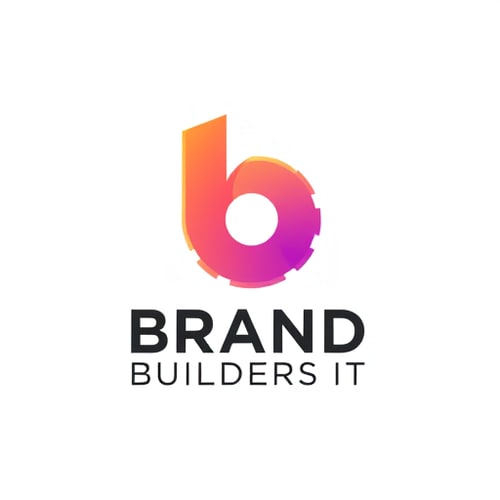 AI Design for Create a modern 3D gradient logo featuring the letter “b” in the center, designed in a sleek and abstract shape exactly like a professional IT brand logo. Use vibrant orange, purple, and pink gradients with smooth shading and lighting.
Below the logo, write “BRAND BUILDERS IT” in the same bold, modern sans-serif font as in the reference image.
Under that, add a placeholder slogan text in a thin, uppercase font.
Place everything on a clean white background, centered, with professional spacing.
The style should look minimal, premium, and tech-oriented.