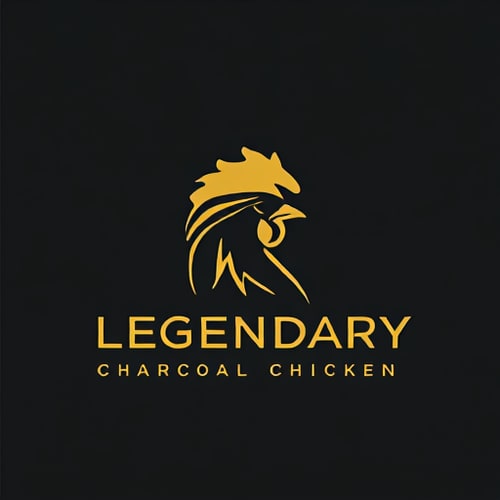 AI Design for a chicken head for my restaurant Logo name is Legendary Charcoal Chicken