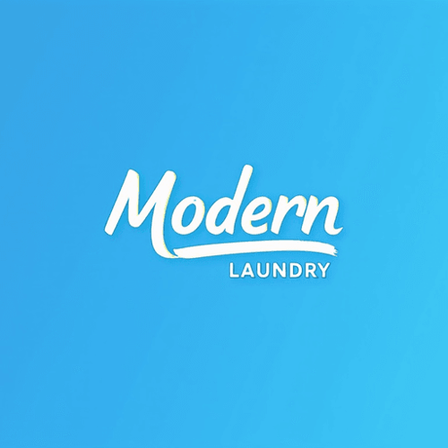 AI Design for a modern laundry design with a modern and technological feel. Colors in the blues and whites named Modern Laundry