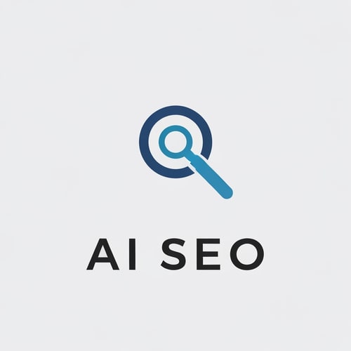 AI Design for hey create a logo of (AI SEO) use search icon