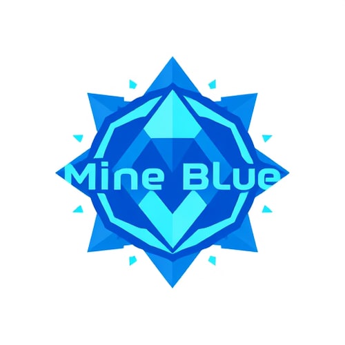 AI Design for hey create a logo for (Mine Blue) crypto company Mine Blue is your gateway to a fully integrated digital universe, where virtual gaming, NFT collections, and immersive shopping experiences come together in one ecosystem. Powered by the MB token on Binance Smart Chain, Mine Blue opens the door to a metaverse where users can enjoy, interact, and own digital assets in transformative ways