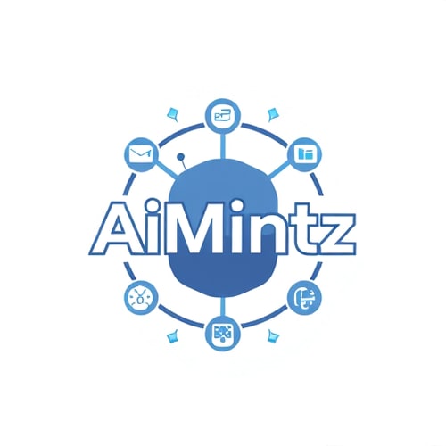 AI Design for hey create a logo image of (AiMintz) with the technology icons