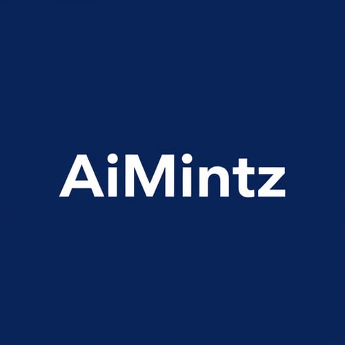 AI Design for hey create a logo image of (AiMintz) with the technology icons