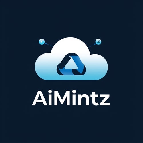 AI Design for hey create a logo image of (AiMintz) with the technology icons