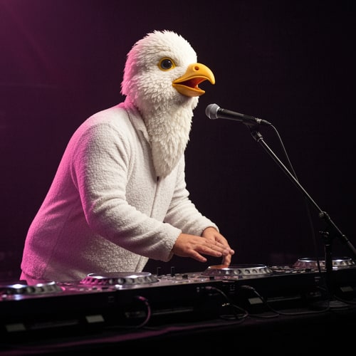 AI Design for Dodo Bird performing as DJ
