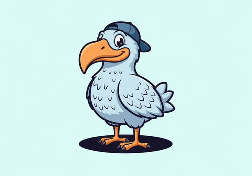 AI Design for Dodo Bird performing as DJ as logo