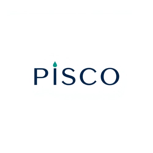 AI Design for Create a minimalist and premium wordmark logo for the brand name “PISCO”, designed in thin, monoline strokes with elegant balance and smooth curves. The typography should look clean, geometric, and modern, similar to luxury water brands. Explore variations where the letters are created with continuous flowing lines, where the “S” takes the form of a subtle wave, and where the “C” and “O” merge together into one fluid curve. In some concepts, replace the dot of the “I” with a small water droplet, or shape the “O” to look like a ripple circle. The logo must stay minimalist with lots of negative space, yet convey purity, freshness, and sophistication. Use sleek sans-serif or modern serif styles with customized strokes, ensuring readability at any size. Color palette should remain premium—deep navy blue, aqua tones, silver, or copper linework on clean white background—creating a timeless, refined identity for a high-end mineral water bottle brand.