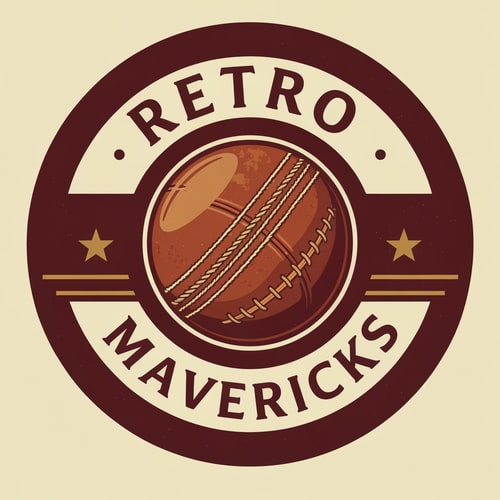 AI Design for Design a retro-style cricket team logo for “RETRO MAVERICKS”.
Main element: a vintage leather cricket ball with stitching.
Design a circular badge with old-school typography.
Color palette: maroon, cream, gold.
Add subtle textures for retro feel but keep modern sharpness.
Clean vector finish, no background.