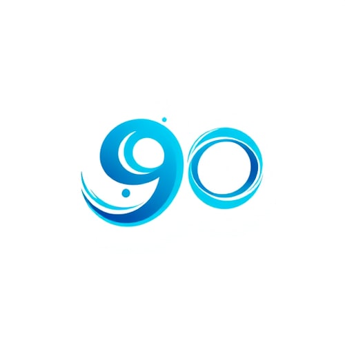 AI Design for Create a sleek logo for H9O with the number “9” shaped as a wave curling into infinity, symbolizing endless hydration and energy. Use flowing curves with a blend of blue and turquoise tones for a dynamic, modern look.