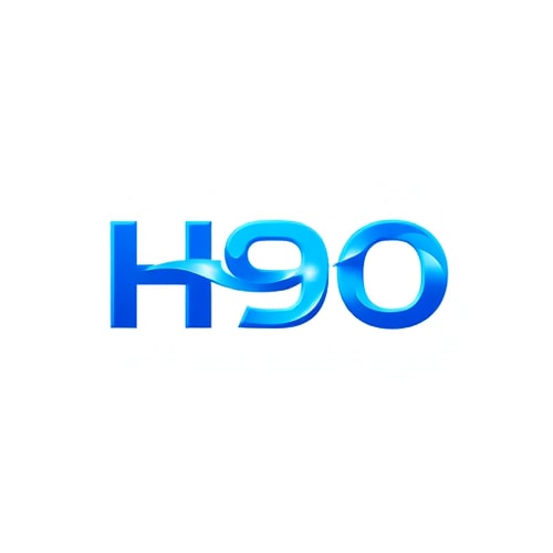 AI Design for Design a futuristic logo for H9O using bold typography with a blue gradient flow effect across the letters. Add a ripple or soft glow inside the “O” to create a feeling of depth and hydration.