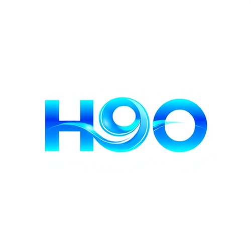AI Design for Design a futuristic logo for H9O using bold typography with a blue gradient flow effect across the letters. Add a ripple or soft glow inside the “O” to create a feeling of depth and hydration.
