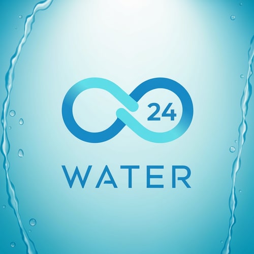 AI Design for Create a sleek, minimal logo for a packaged drinking water brand named WATER 24.
Design a stylized infinity loop that visually resembles a water drop — smooth curves, fluid shape, and continuous flow.
Place the number “24” neatly inside the infinity-water-drop icon, symbolizing purity available 24 hours.
Below the icon, place the word “WATER” in a futuristic, geometric, premium wordmark with perfect spacing.
Maintain a lightweight, minimal, perfectly balanced composition.

Color palette:
• pure blue
• soft cyan
• crisp white accents

Design rules:
• Ultra-clean vector style
• No shadows
• No 3D effects
• Smooth edges, perfect symmetry
• Professional FMCG bottled-water branding look

Background:
• glassy aqua gradient
• subtle water-texture feel
• bright, premium, high-quality finish