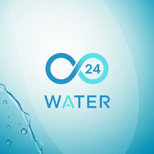 AI Design for Create a sleek, minimal logo for a packaged drinking water brand named WATER 24.
Design a stylized infinity loop that visually resembles a water drop — smooth curves, fluid shape, and continuous flow.
Place the number “24” neatly inside the infinity-water-drop icon, symbolizing purity available 24 hours.
Below the icon, place the word “WATER” in a futuristic, geometric, premium wordmark with perfect spacing.
Maintain a lightweight, minimal, perfectly balanced composition.

Color palette:
• pure blue
• soft cyan
• crisp white accents

Design rules:
• Ultra-clean vector style
• No shadows
• No 3D effects
• Smooth edges, perfect symmetry
• Professional FMCG bottled-water branding look

Background:
• glassy aqua gradient
• subtle water-texture feel
• bright, premium, high-quality finish
