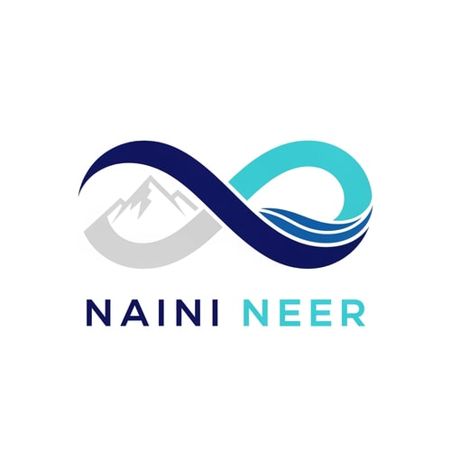 AI Design for Create a premium vector logo for the brand “NAINI NEER”.
Concept: combine a mountain silhouette and a water wave to form an abstract infinity symbol (∞).
Left loop: minimal mountain shape.
Right loop: smooth water wave curve.
Symbol represents endless purity, natural origin, and continuous water flow from lakes.
Style: high-end, minimalistic, geometric symmetry.
Color palette: deep blue, aqua blue, light silver-gray.
Typography: bold modern sans-serif “NAINI NEER”, balanced and stable.
Background: pure white.
No shadows, no textures, no 3D.
Final output should feel innovative, premium, and iconic.