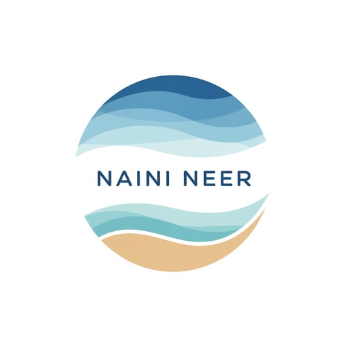 AI Design for Create a modern flat vector logo for the name “NAINI NEER”.
Concept: circular emblem inspired by the top view of Naini Lake.
Inside the circle: layered soft wave textures and a smooth shoreline curve.
Symbol should convey calm water, nature, and purity.
Style: professional, minimal, geometric, highly balanced.
Color palette: lake blue, aqua blue, soft gradients only if extremely subtle.
Typography: clean sans-serif for “NAINI NEER”, slightly rounded edges.
Background: pure white.
No shadows or 3D.
Overall look should feel friendly, trustworthy, and suitable for a water-based brand.