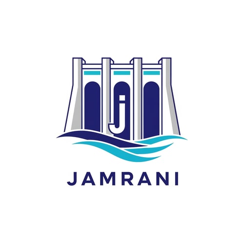 AI Design for Create a premium vector logo for the brand name “JAMRANI”.
Design concept: inspired by Jamrani Dam in India.
Include a clean geometric dam structure as the central symbol with three minimal arches, strong straight lines, and a modern engineering feel.
Add flowing water waves below the dam in a smooth, elegant style.
Integrate the letter “J” subtly into the dam silhouette without making it cartoonish.
Color palette: deep blue, aqua blue, and light grey.
Style: highly professional, minimal, flat vector, clean outlines, no clutter.
Typography: bold, modern sans-serif font with strong stability.
Background: pure white.
Logo should look suitable for engineering projects, water treatment, and dam-based identity.
No shadows, no gradients unless extremely subtle.
High-resolution, sharp edges, perfect symmetry.