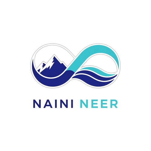 AI Design for Create a premium vector logo for the brand “NAINI NEER”.
Concept: combine a mountain silhouette and a water wave to form an abstract infinity symbol (∞).
Left loop: minimal mountain shape.
Right loop: smooth water wave curve.
Symbol represents endless purity, natural origin, and continuous water flow from lakes.
Style: high-end, minimalistic, geometric symmetry.
Color palette: deep blue, aqua blue, light silver-gray.
Typography: bold modern sans-serif “NAINI NEER”, balanced and stable.
Background: pure white.
No shadows, no textures, no 3D.
Final output should feel innovative, premium, and iconic.