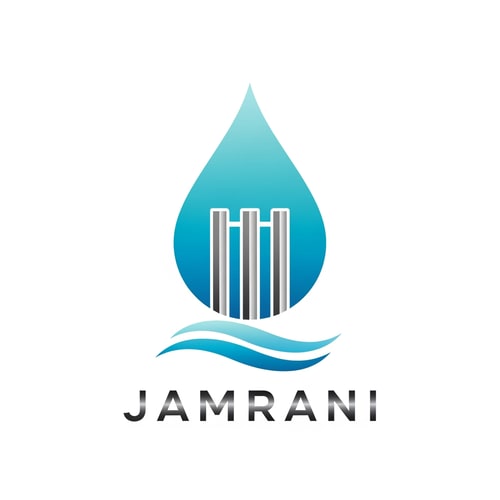 AI Design for Generate a high-end vector logo for the brand name “JAMRANI”.
Concept: a water drop containing a stylized dam gate structure inside it.
Inside the drop, include three vertical dam gates or barrier lines representing strength and water control.
Below the drop, add two smooth water-wave lines indicating flow.
Design style: ultra-clean vector, modern, engineering-based, corporate identity.
Color palette: aqua blue, sky blue, and metallic grey tones.
Typography: bold uppercase sans-serif aligned perfectly under the symbol.
Ensure perfect symmetry, sharp geometry, and minimalism.
No gradients unless extremely subtle, no backgrounds, no noise, no textures.
Output: logo must look professional, reliable, and suitable for a water infrastructure brand.