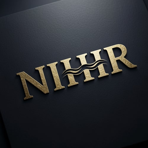 AI Design for Design a luxury logo for "NIHIR" using a bold serif font with engraved styling.

Typography:
- Strong classic serif structure
- Perfect spacing and alignment
- Slight smoothing of inner curves

Water integration:
- Add a very subtle wave cut inside one letter (N or H)
- Keep the effect hidden and minimal

Material effect:
- Embossed or engraved appearance
- Optional gold foil or metallic finish

Style:
- Premium, timeless, corporate luxury

Color:
- Gold on dark background OR deep navy monochrome

Background:
- Textured premium paper or matte dark surface

Lighting:
- Soft highlights, no harsh reflections