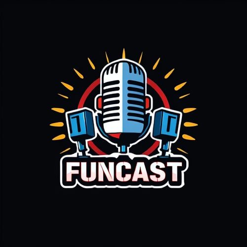AI Design for Funny Meme logo for funcast Clips and Logo behind meme photo
