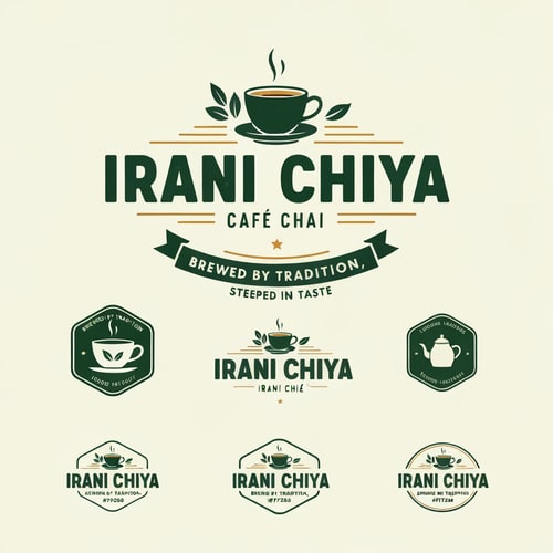 AI Design for “Create a modern, eye-catching logo for a café brand called Irani Chiya. The logo should strongly represent authentic tea culture with bold tea vibes. Include the slogan: ‘BREWED BY TRADITION, STEEPED IN TASTE’.
Use a clean, minimal yet premium design style. Incorporate elements like a steaming tea cup, tea leaves, or a traditional Irani tea kettle, but keep the design modern, iconic, and brandable.
Primary brand colors must be: Green #0D8140 and Yellow #FFF200 — use them prominently for contrast, vibrance, and recognition.
Typography should be bold, slightly vintage, and highly readable to match Irani chai heritage. The overall logo should feel warm, inviting, and memorable.
Generate variations including emblem style, icon-focused, badge-style, and wordmark versions with the slogan.”