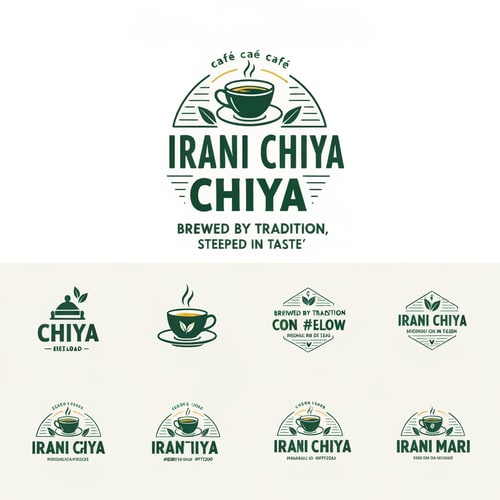 AI Design for “Create a modern, eye-catching logo for a café brand called Irani Chiya. The logo should strongly represent authentic tea culture with bold tea vibes. Include the slogan: ‘BREWED BY TRADITION, STEEPED IN TASTE’.
Use a clean, minimal yet premium design style. Incorporate elements like a steaming tea cup, tea leaves, or a traditional Irani tea kettle, but keep the design modern, iconic, and brandable.
Primary brand colors must be: Green #0D8140 and Yellow #FFF200 — use them prominently for contrast, vibrance, and recognition.
Typography should be bold, slightly vintage, and highly readable to match Irani chai heritage. The overall logo should feel warm, inviting, and memorable.
Generate variations including emblem style, icon-focused, badge-style, and wordmark versions with the slogan.” make best as you can possible