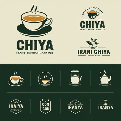 AI Design for “Create a modern, eye-catching logo for a café brand called Irani Chiya. The logo should strongly represent authentic tea culture with bold tea vibes. Include the slogan: ‘BREWED BY TRADITION, STEEPED IN TASTE’.
Use a clean, minimal yet premium design style. Incorporate elements like a steaming tea cup, tea leaves, or a traditional Irani tea kettle, but keep the design modern, iconic, and brandable.
Primary brand colors must be: Green #0D8140 and Yellow #FFF200 — use them prominently for contrast, vibrance, and recognition.
Typography should be bold, slightly vintage, and highly readable to match Irani chai heritage. The overall logo should feel warm, inviting, and memorable.
Generate variations including emblem style, icon-focused, badge-style, and wordmark versions with the slogan.”