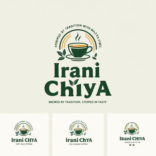 AI Design for “Create a modern, eye-catching logo for a café brand called Irani Chiya. The logo should strongly represent authentic tea culture with bold tea vibes. Include the slogan: ‘BREWED BY TRADITION, STEEPED IN TASTE’.
Use a clean, minimal yet premium design style. Incorporate elements like a steaming tea cup, tea leaves, or a traditional Irani tea kettle, but keep the design modern, iconic, and brandable.
Primary brand colors must be: Green #0D8140 and Yellow #FFF200 — use them prominently for contrast, vibrance, and recognition.
Typography should be bold, slightly vintage, and highly readable to match Irani chai heritage. The overall logo should feel warm, inviting, and memorable.
Generate variations including emblem style, icon-focused, badge-style, and wordmark versions with the slogan.” make best as you can possible