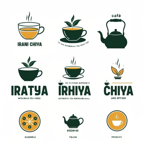 AI Design for “Create a modern, eye-catching logo for a café brand called Irani Chiya. The logo should strongly represent authentic tea culture with bold tea vibes. Use a clean, minimal yet premium design style. Include elements like a steaming tea cup, tea leaves, or traditional Irani tea kettle — but ensure the design feels modern and iconic.
Primary colors must be: Green #0D8140 and Yellow #FFF200 — use them prominently for contrast and brand recognition. The typography should be bold, readable, and slightly vintage to match Irani chai aesthetics. The overall look should feel warm, welcoming, and memorable, suitable for packaging, signage, and branding. Produce multiple variations: emblem style, icon-based, and wordmark versions.”