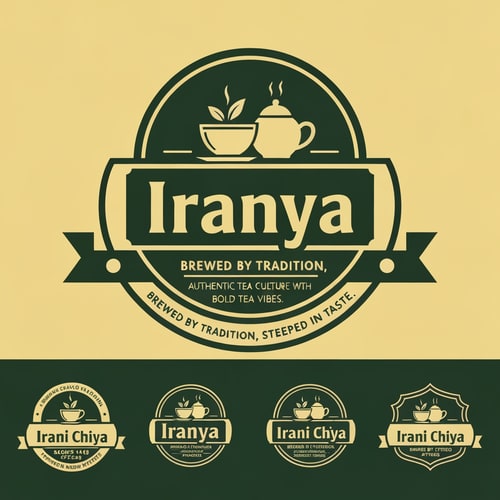 AI Design for “Create a modern, eye-catching logo for a café brand called Irani Chiya. The logo should strongly represent authentic tea culture with bold tea vibes. Include the slogan: ‘BREWED BY TRADITION, STEEPED IN TASTE’.
Use a clean, minimal yet premium design style. Incorporate elements like a steaming tea cup, tea leaves, or a traditional Irani tea kettle, but keep the design modern, iconic, and brandable.
Primary brand colors must be: Green #0D8140 and Yellow #FFF200 — use them prominently for contrast, vibrance, and recognition.
Typography should be bold, slightly vintage, and highly readable to match Irani chai heritage. The overall logo should feel warm, inviting, and memorable.
Generate variations including emblem style, icon-focused, badge-style, and wordmark versions with the slogan.”