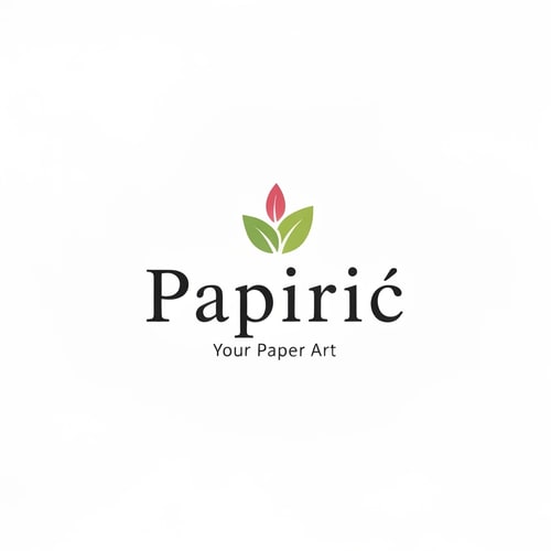 AI Design for logo for the paper art brand named: "Papirić"