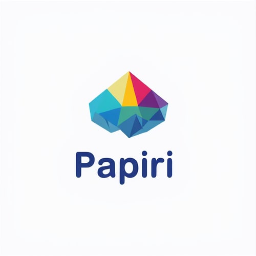 AI Design for logo for the Polygon paper figures brand named: "Papirić"