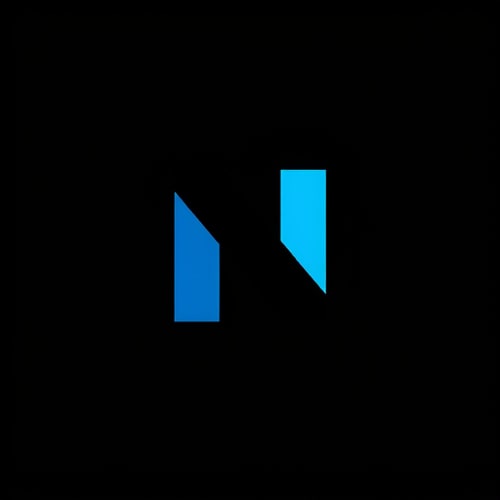 AI Design for N letter premium Logo Design: with blue colour harmony and black