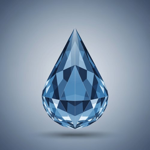 AI Design for Concept: A faceted crystal droplet — every face reflecting like glass metal, symbolizing advanced purification layers and precision.
Mood: Luxury tech, innovation, clarity.
Colors: Deep blue gradients with silver glass shine.