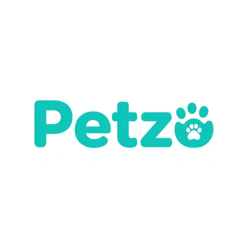AI Design for Logo design for a premium pet care app called ‘Petzo’. The wordmark is in bold rounded sans-serif font, teal color (#1ABC9C), with the letter ‘O’ replaced by a minimal paw print icon. Clean, modern, minimal, flat design, suitable for mobile app icon and web use, white background, subtle playful yet premium vibe