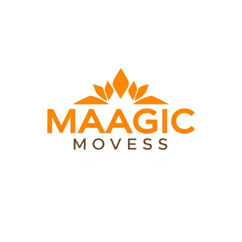 AI Design for CREATE A BRAND NAME MAAGIC MOVESS USING CANAVAR FONT WITH USING ORANGE COLOUR