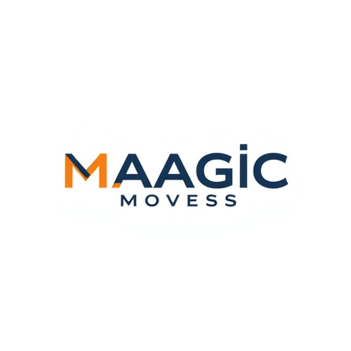 AI Design for CREATE A BRAND NAME MAAGIC MOVESS USING CANAVAR FONT WITH USING ORANGE COLOUR