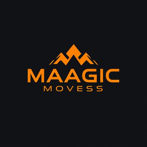 AI Design for CREATE A BRAND NAME MAAGIC MOVESS USING CANAVAR FONT WITH USING ORANGE COLOUR