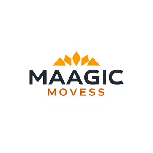 AI Design for CREATE A BRAND NAME MAAGIC MOVESS USING CANAVAR FONT WITH USING ORANGE COLOUR
