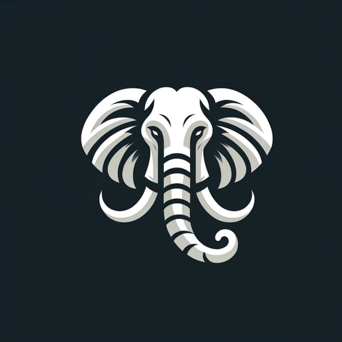 AI Design for  a logo made of letter P as an Elephant Face