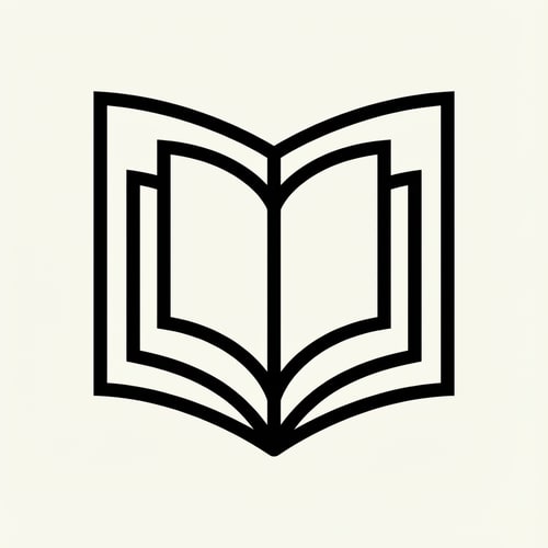 AI Design for Match the style of the reference image and create: A modern and minimal book logo