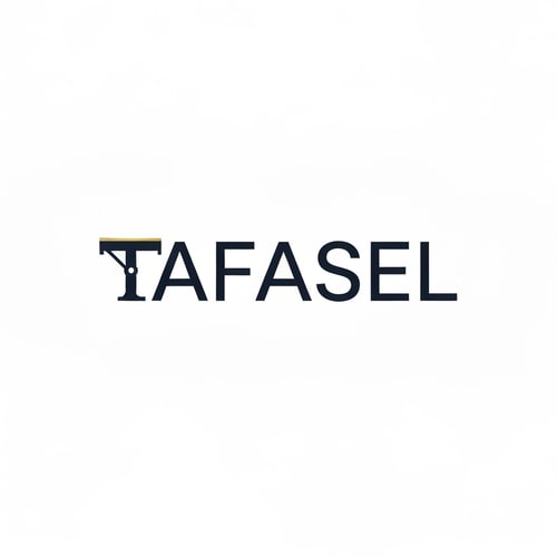 AI Design for Design a modern, minimalist wordmark logo for a general contracting company named “TAFASEL”.

The logo must be text-based only, using the word TAFASEL as the full logo.
Focus on the first letter “T” by giving it a subtle, clever modification that reflects construction or engineering (e.g., structural balance, beam alignment, modular connection, or architectural form), without making it complex or decorative.
The “T” should feel integrated, strong, and slightly distinctive, but still clean and professional.

Style & Direction:

Minimalist, corporate, high-end
Clean geometry, sharp edges, precise spacing
Inspired by engineering, structure, and stability
No icons, no symbols, no extra graphics — only typography

Colors:

Use deep, rich tones (not light colors) such as:
Dark navy
Charcoal black
Deep steel blue
Subtle metallic gold accent (optional, very minimal)
Avoid bright or washed-out colors

Background:

Pure white background only

Typography:

Custom sans-serif or geometric font
Balanced letter spacing
Slight bold weight to reflect strength and reliability

Output:

Centered composition
High resolution
Flat design (no mockups, no shadows, no textures)
Clean vector-style appearance