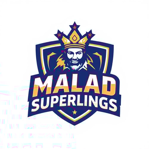 AI Design for generate a cricket logo for team MALAD SUPERKINGS