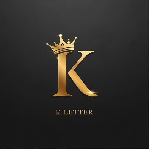 AI Design for Please make logo for my perfume brand K Letter Add Crown icon