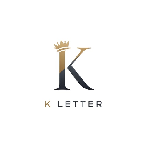 AI Design for Please make logo for my perfume brand K Letter Add Crown icon