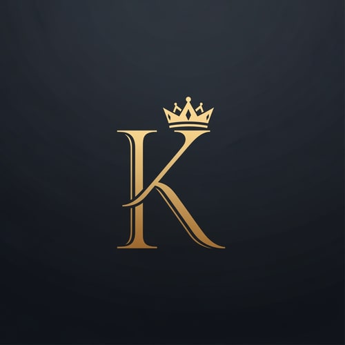 AI Design for Please make logo for my perfume brand K Letter Add Crown icon